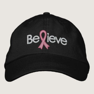 Breast Cancer Believe Embroidered Baseball Cap