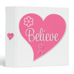 Breast Cancer Believe Heart Binder