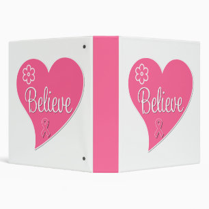 Breast Cancer Believe Heart Binder