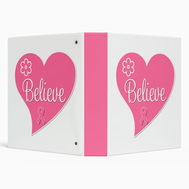 Breast Cancer Believe Heart Binder (Background)