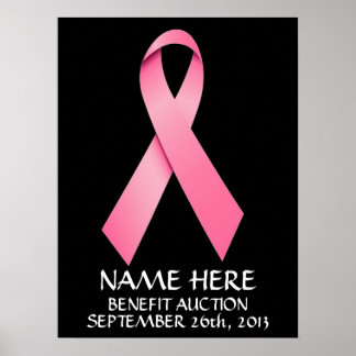Breast Cancer Benefit Auction Ribbon Poster