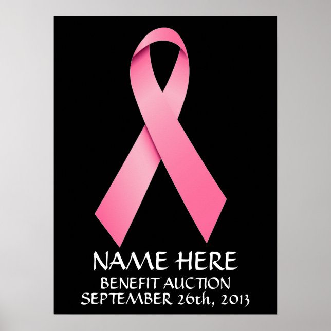 Breast Cancer Benefit Auction Ribbon Poster (Front)