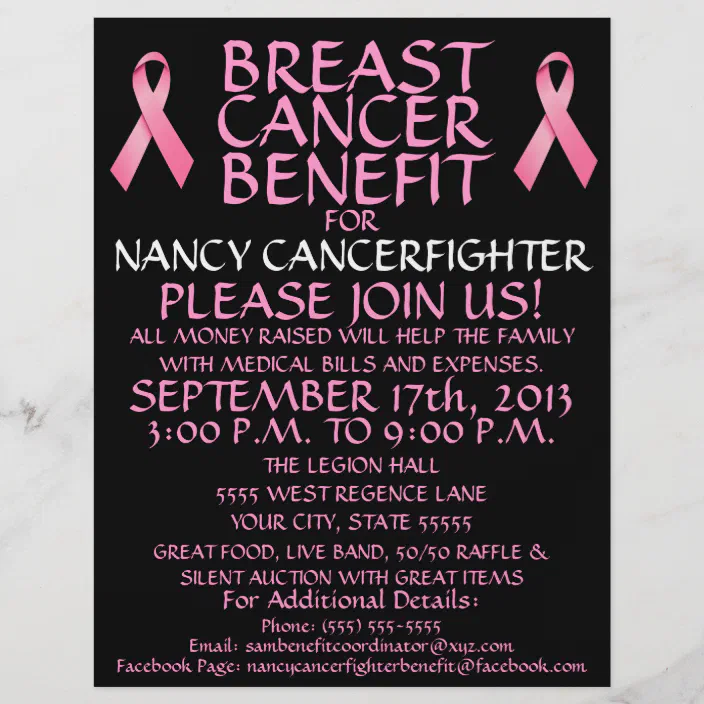 Breast Cancer Benefit Flyer Zazzle Com Breast Cancer Benefit Flyer Zazzle Com