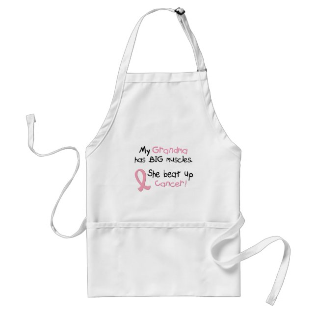 Breast Cancer BIG MUSCLES 1.1 Grandma Adult Apron (Front)