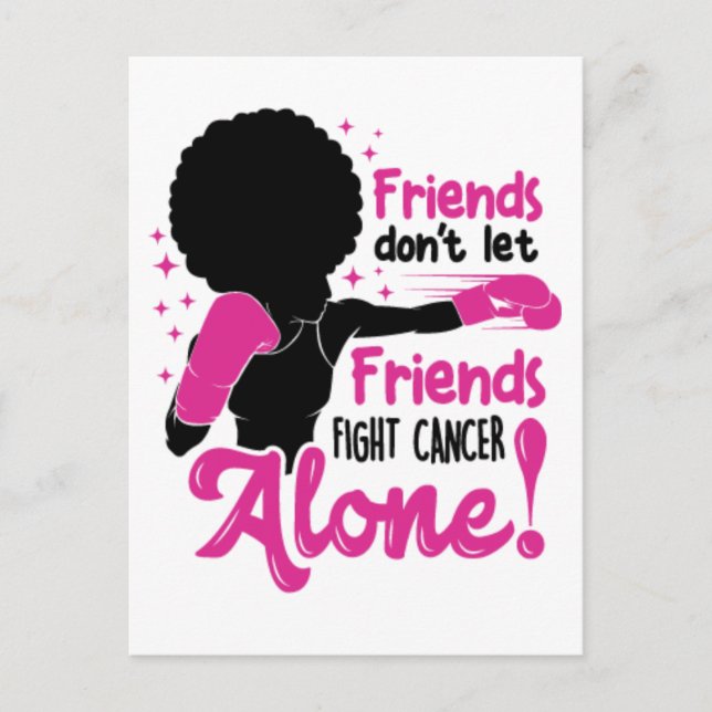 Breast cancer black woman warrior melanin survivor postcard (Front)