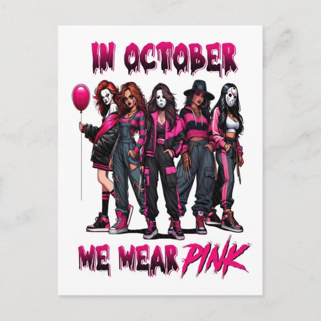 Breast Cancer Bow 2025 t-shirt | Breast Cancer Awa Postcard (Front)