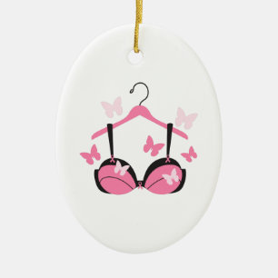 Breast Cancer Bra Ceramic Ornament