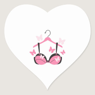 Breast Cancer Bra Heart Sticker