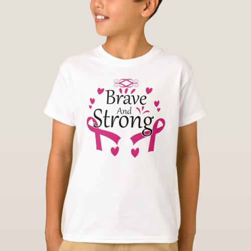 Breast Cancer Brave And Strong October Awareness T_Shirt