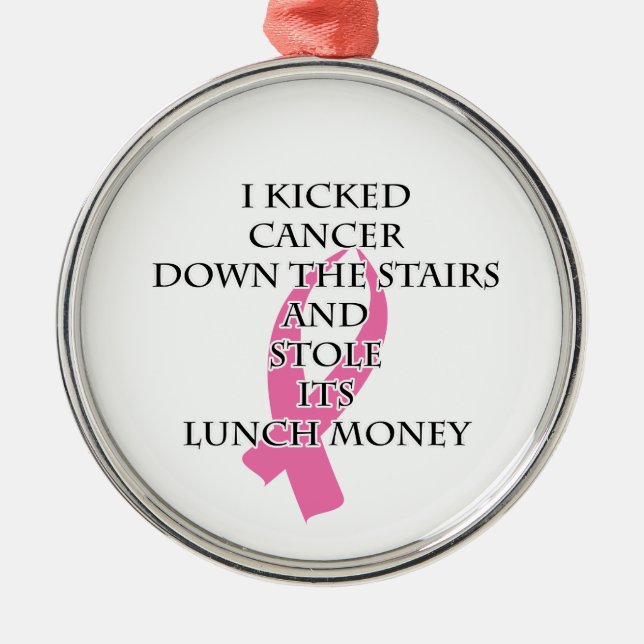 Breast Cancer Bully Metal Ornament (Front)