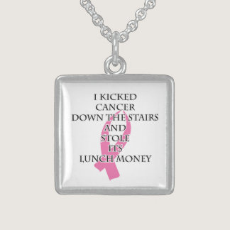 Breast Cancer Bully Sterling Silver Necklace