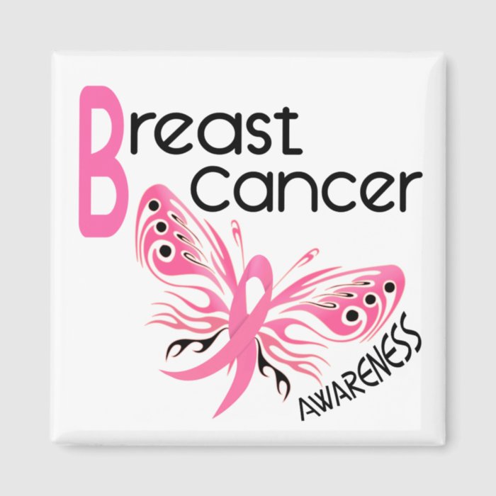 Breast Cancer BUTTERFLY 3.1 Fridge Magnet