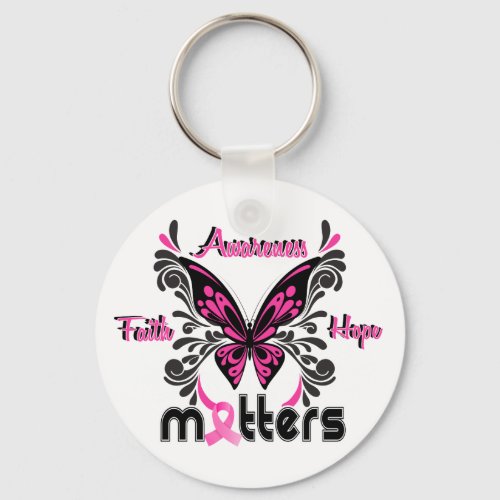 Breast Cancer Butterfly 7 Keychain