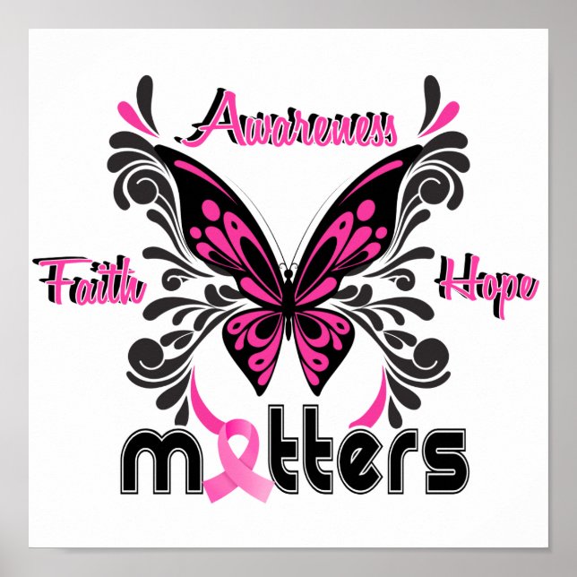 Breast Cancer Butterfly 7 Poster (Front)