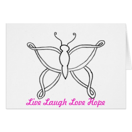 Breast Cancer Butterfly Cards (Front Horizontal)