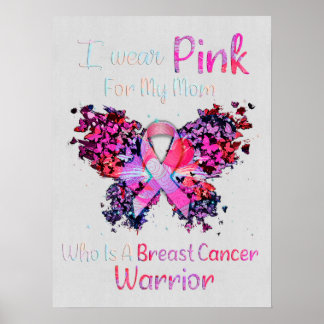 Breast Cancer Butterfly Im A Survivor I Wear Pink  Poster