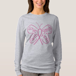 Breast Cancer Butterfly Inspiring Words T-Shirt