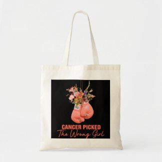 Breast Cancer Cancer Picked The Wrong Girl Breast  Tote Bag