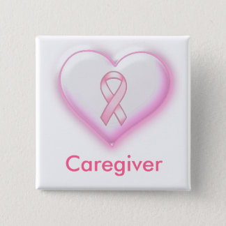 Breast Cancer Caregiver Button Pin