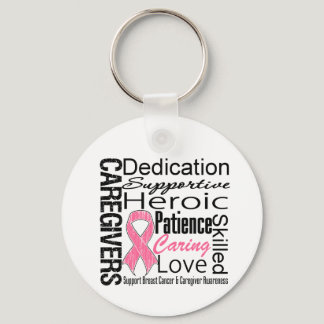 Breast Cancer Caregivers Collage Keychain