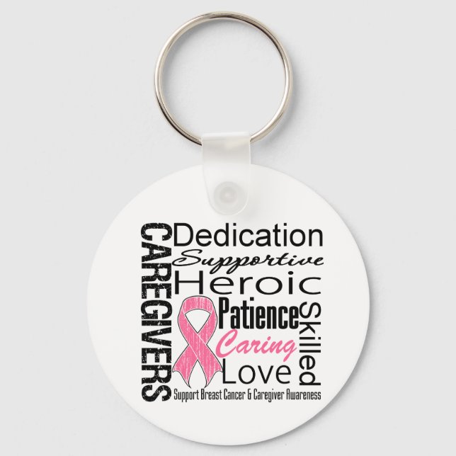 Breast Cancer Caregivers Collage Keychain (Front)