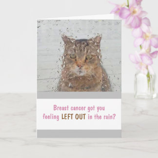 Breast Cancer Cat In The Rain Card