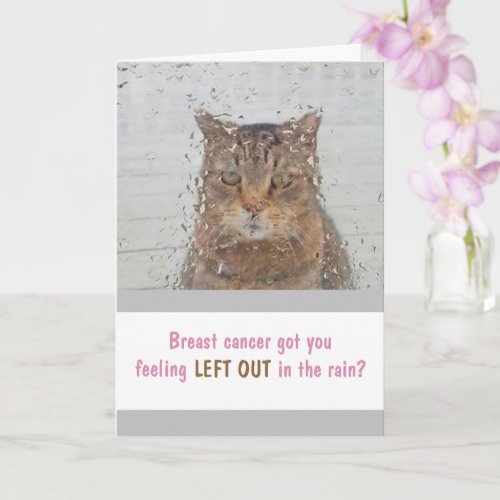 Breast Cancer Cat In The Rain Card