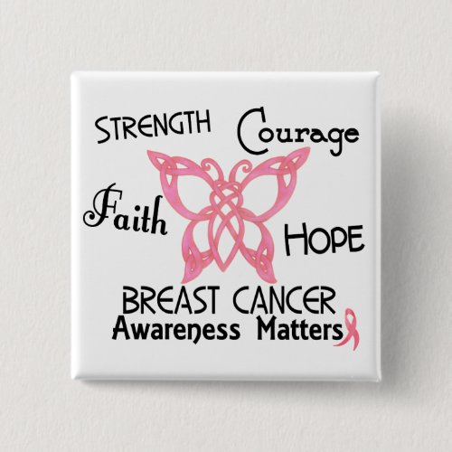 Breast Cancer Celtic Butterfly 3 Button