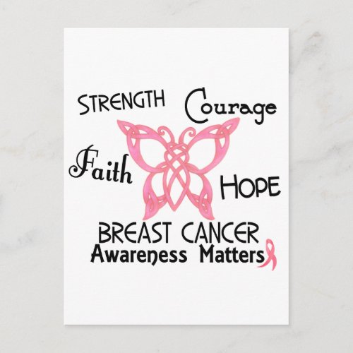 Breast Cancer Celtic Butterfly 3 Postcard