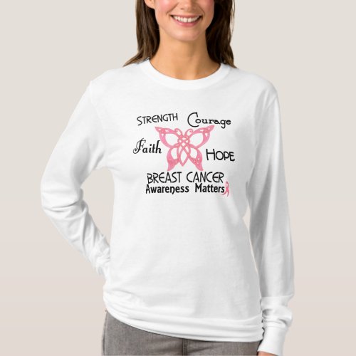 Breast Cancer Celtic Butterfly 3 T_Shirt