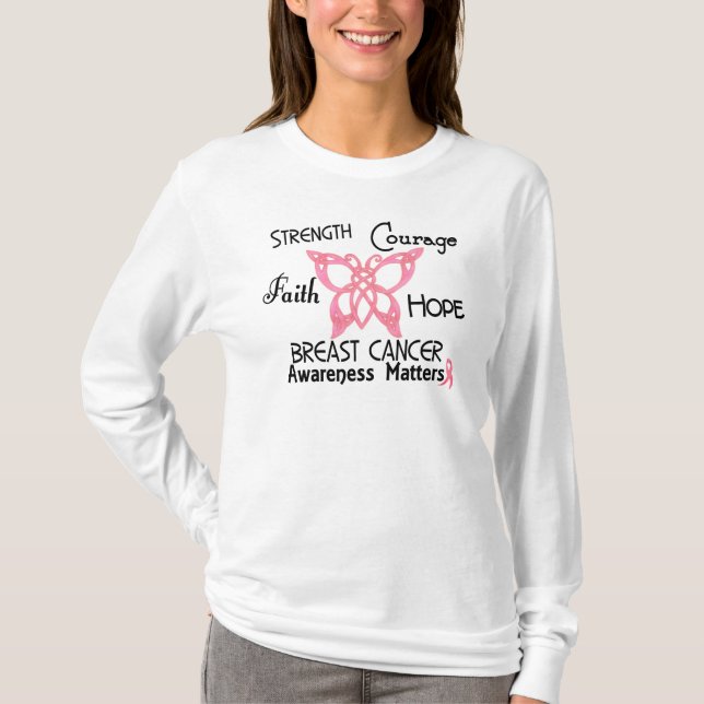 Breast Cancer Celtic Butterfly 3 T-Shirt (Front)