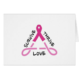 Breast Cancer Celtic Triangle - Survive,Thrive,Lov Cards