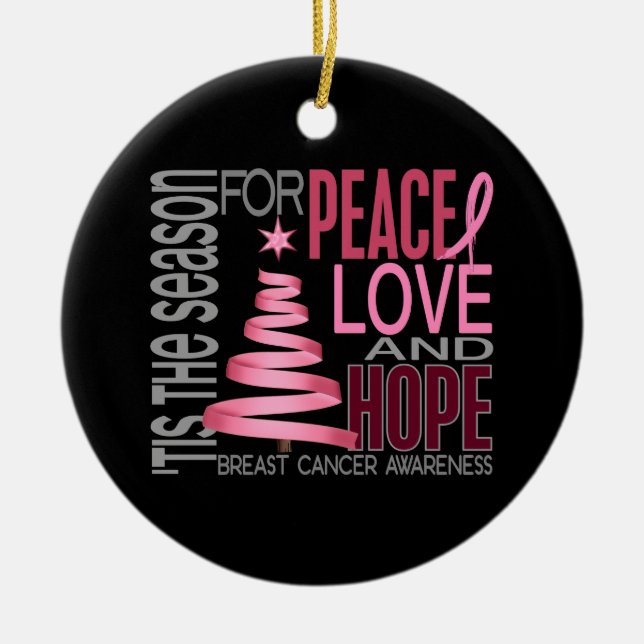 Breast Cancer Christmas 1 Ornaments (Front)