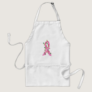 Breast Cancer Christmas Lights Ribbon Adult Apron