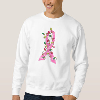 Breast Cancer Christmas Lights Ribbon Sweatshirt