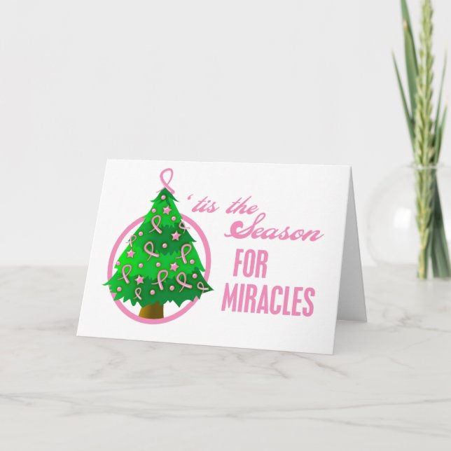 Breast Cancer Christmas Miracles Holiday Card (Front)