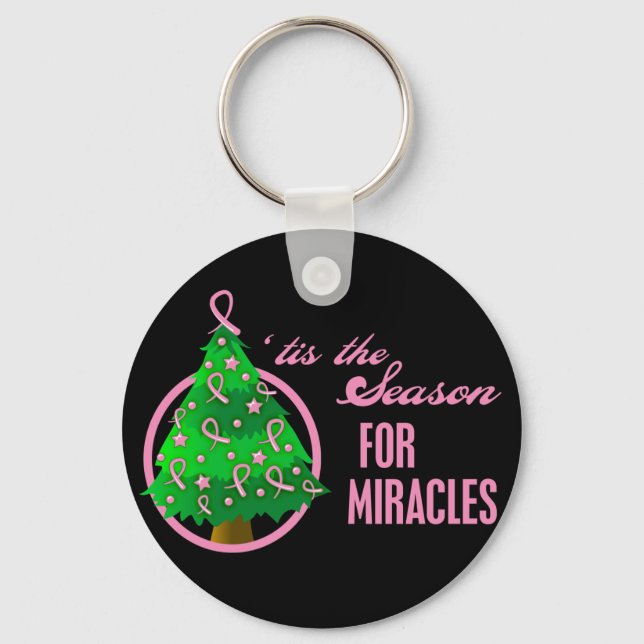 Breast Cancer Christmas Miracles Keychain (Front)
