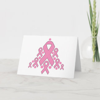 Breast  Cancer Christmas Ribbon Tree Holiday Card
