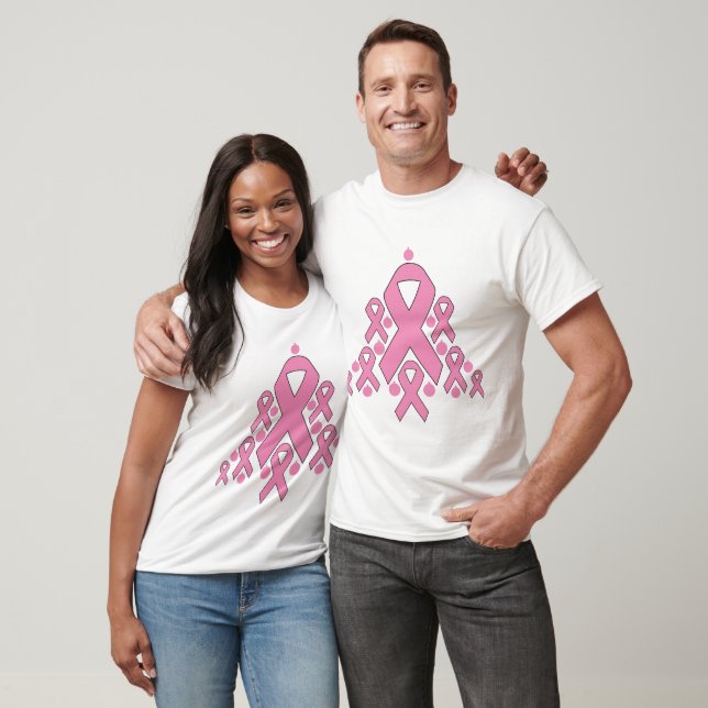 Breast  Cancer Christmas Ribbon Tree T-Shirt (Unisex)