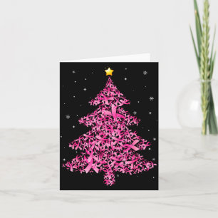 Breast Cancer Christmas Santa Hat Graphic Art Card