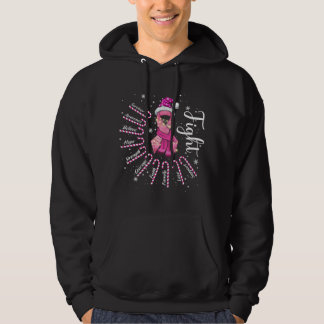 Breast Cancer Christmas Santa Hat Pink Ribbon Xmas Hoodie