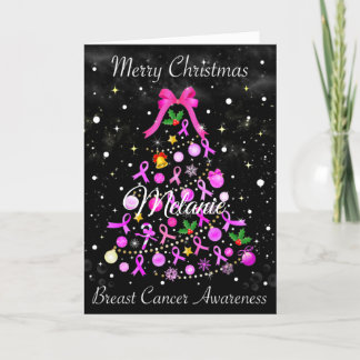 Breast Cancer Christmas Tree Holiday Card