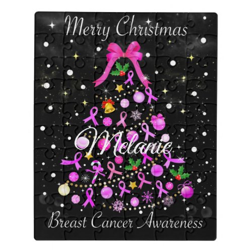 Breast Cancer Christmas Tree Jigsaw Puzzle