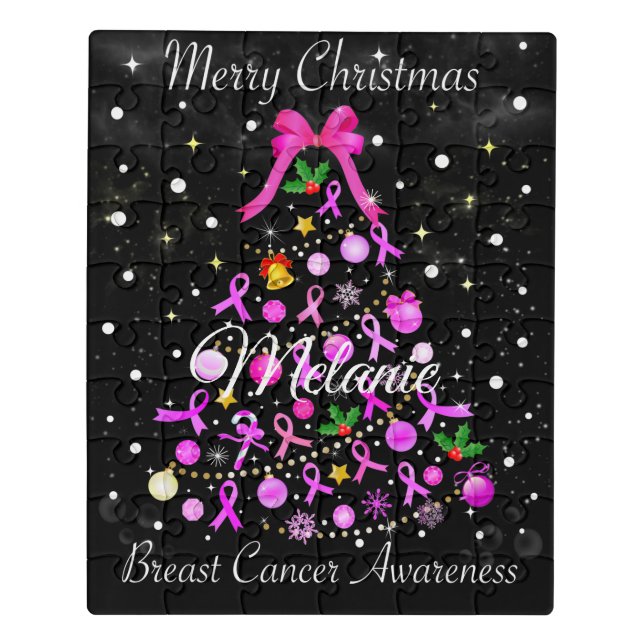Breast Cancer Christmas Tree Jigsaw Puzzle (Puzzle Vertical)