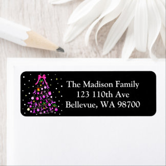 Breast Cancer Christmas Tree Label