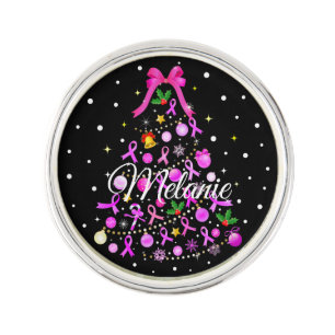 Breast Cancer Christmas Tree Lapel Pin