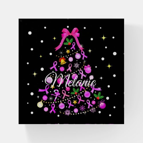 Breast Cancer Christmas Tree Paperweight