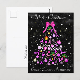 Breast Cancer Christmas Tree Postcard