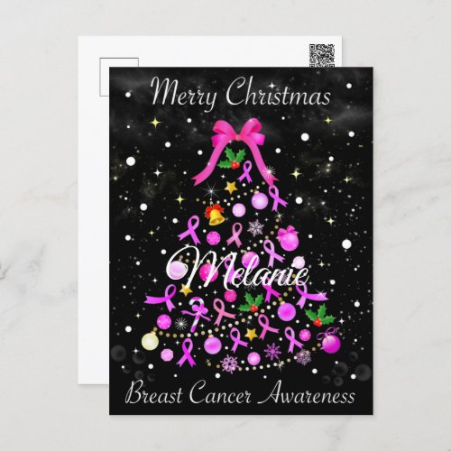 Breast Cancer Christmas Tree Postcard