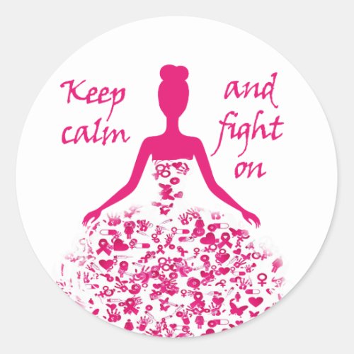 breast cancer classic round sticker